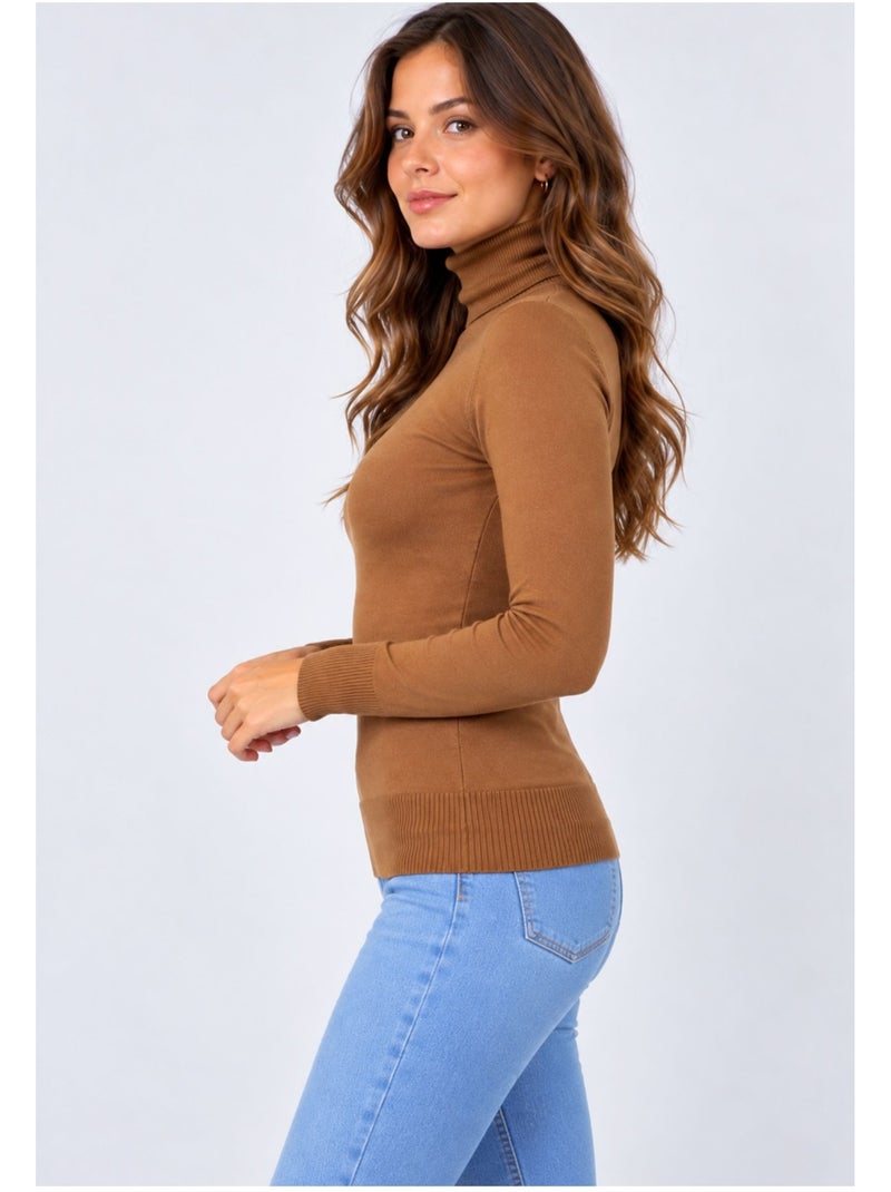Pull col roulé kebello Camel - Kiabi