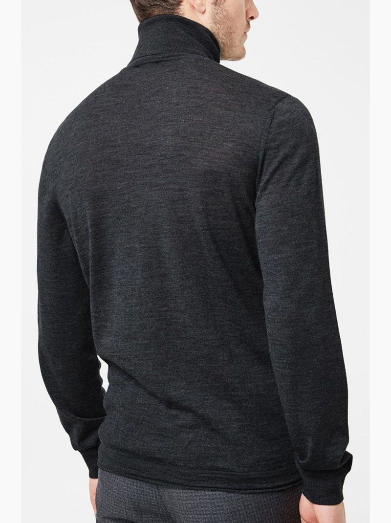 Pull col roulé Kebello gris anthracite - Kiabi