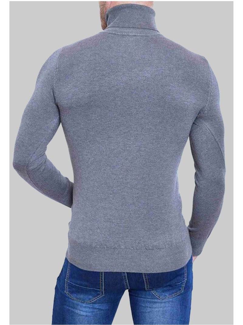 Pull col roulé Kebello Gris - Kiabi