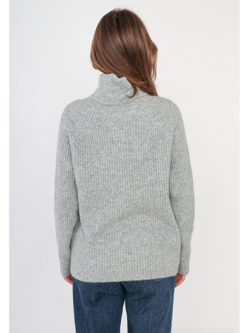 Pull col roulé kebello Gris - Kiabi