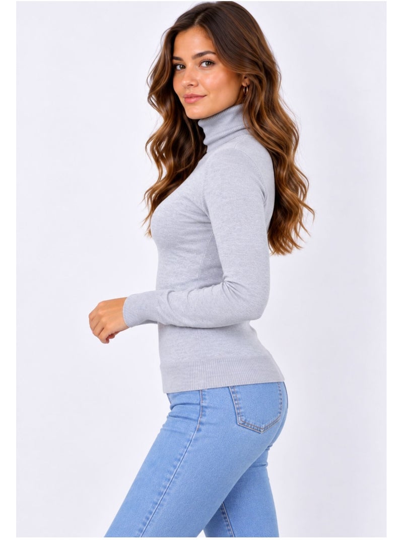 Pull col roulé kebello Gris - Kiabi