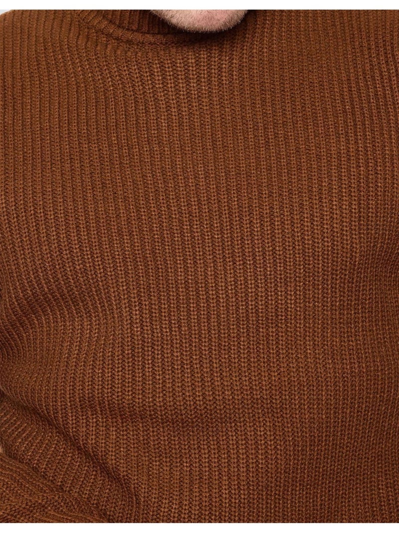 Pull col roulé Kebello Marron - Kiabi