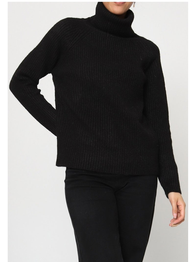 Pull col roulé kebello Noir Noir - Kiabi