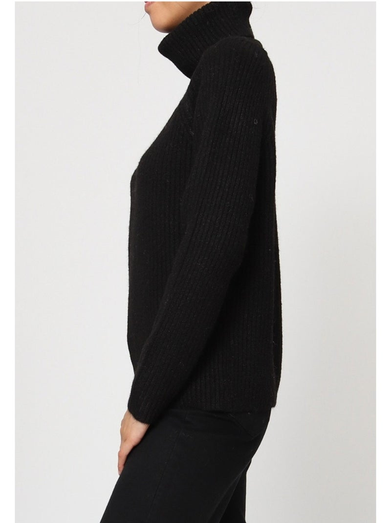 Pull col roulé kebello Noir Noir - Kiabi