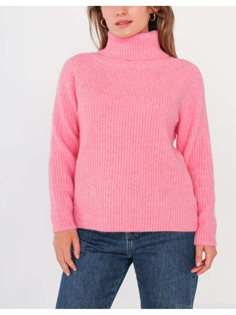 Pull col Roulé Kebello Rose - Kiabi