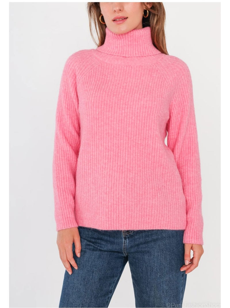 Pull col Roulé Kebello Rose - Kiabi