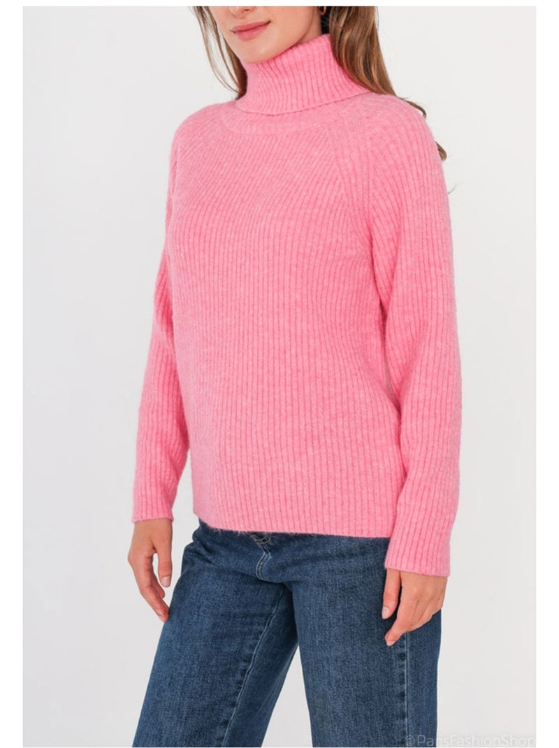 Pull col Roulé Kebello Rose - Kiabi