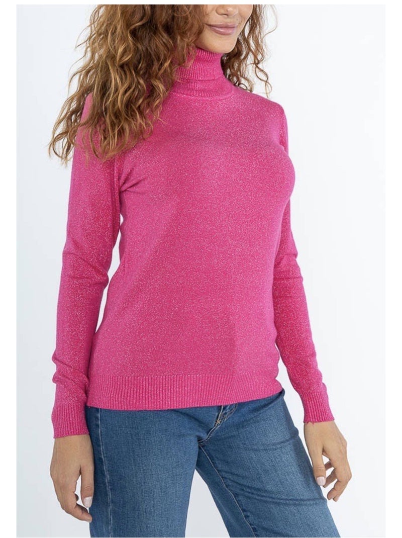 Pull col Roulé Kebello Rose fushia - Kiabi