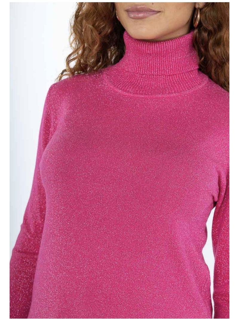 Pull col Roulé Kebello Rose fushia - Kiabi
