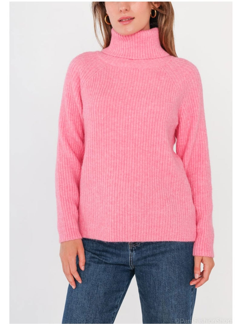 Pull col roulé kebello Rose - Kiabi