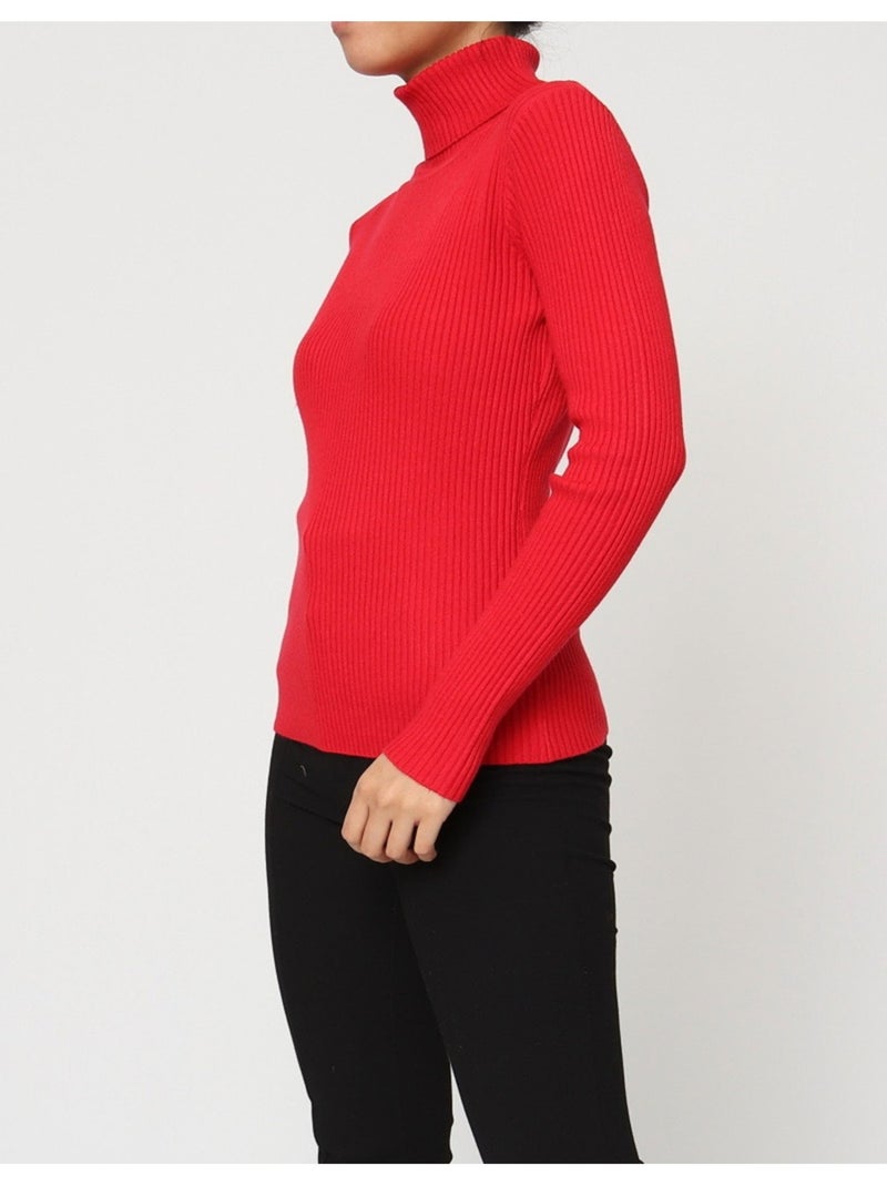 Pull col Roulé Kebello Rouge - Kiabi