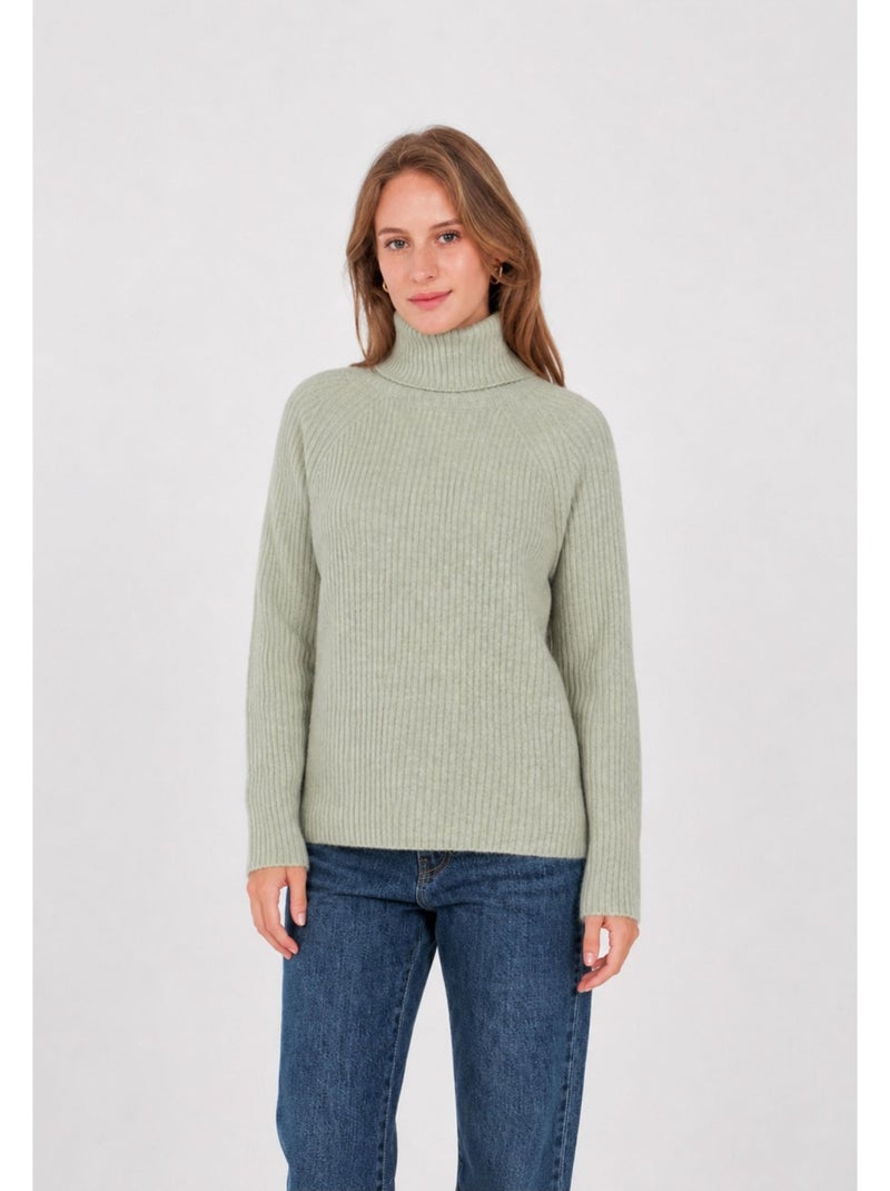 Pull col roulé kebello Vert clair - Kiabi
