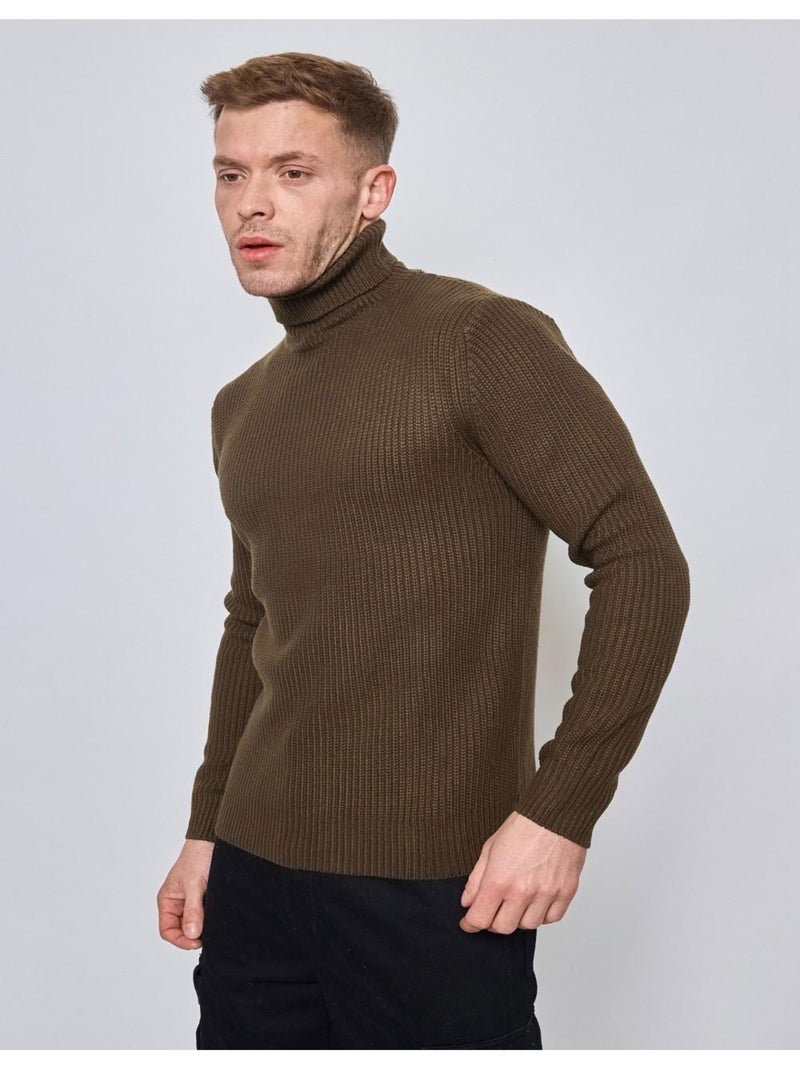Pull col roulé Kebello Vert - Kiabi