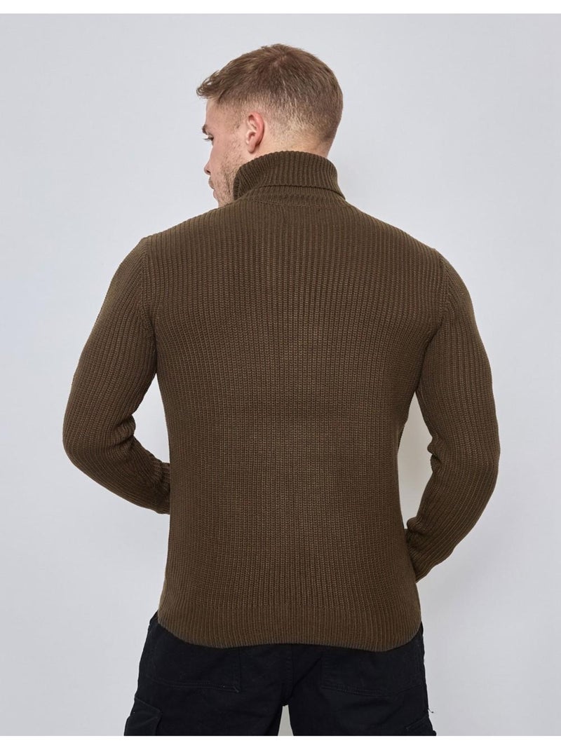 Pull col roulé Kebello Vert - Kiabi