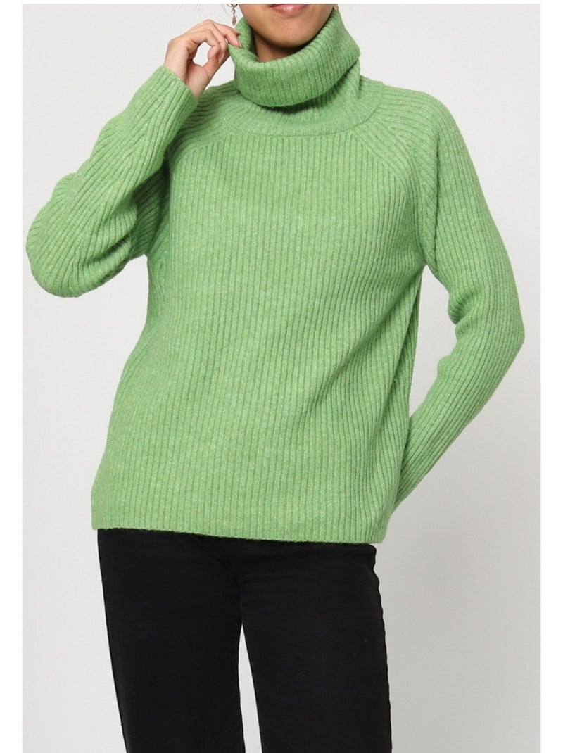 Pull col Roulé Kebello Vert - Kiabi