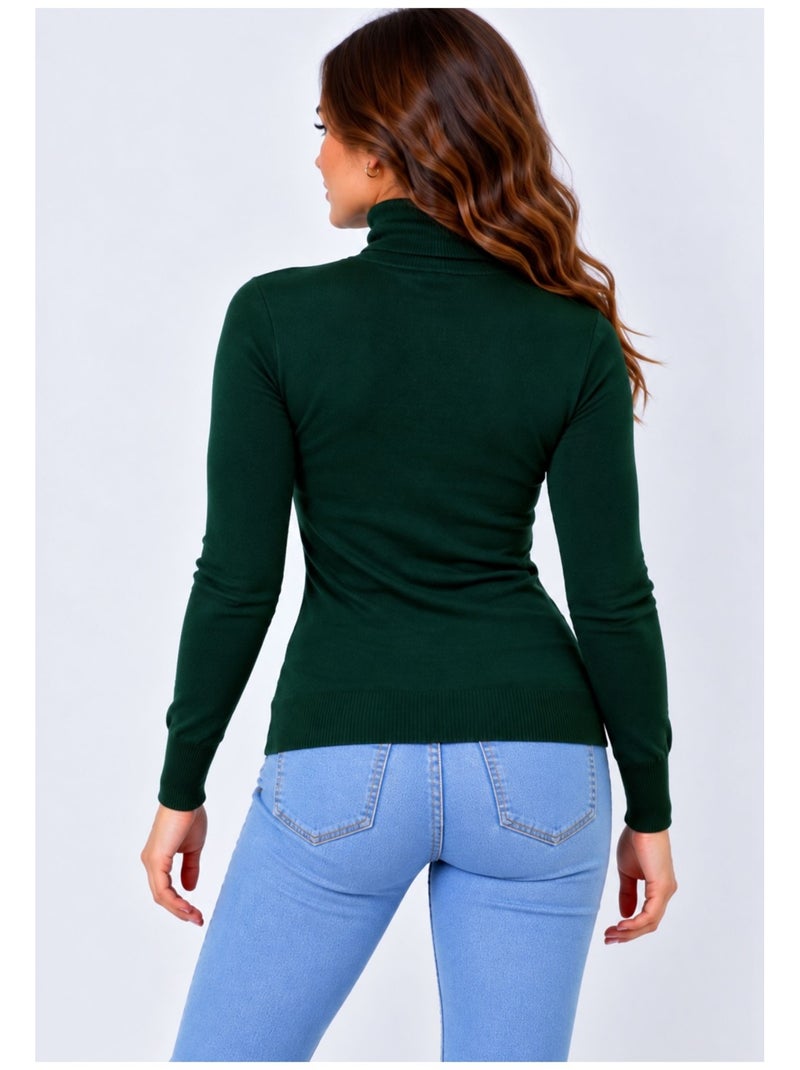 Pull col roulé kebello Vert foncé - Kiabi