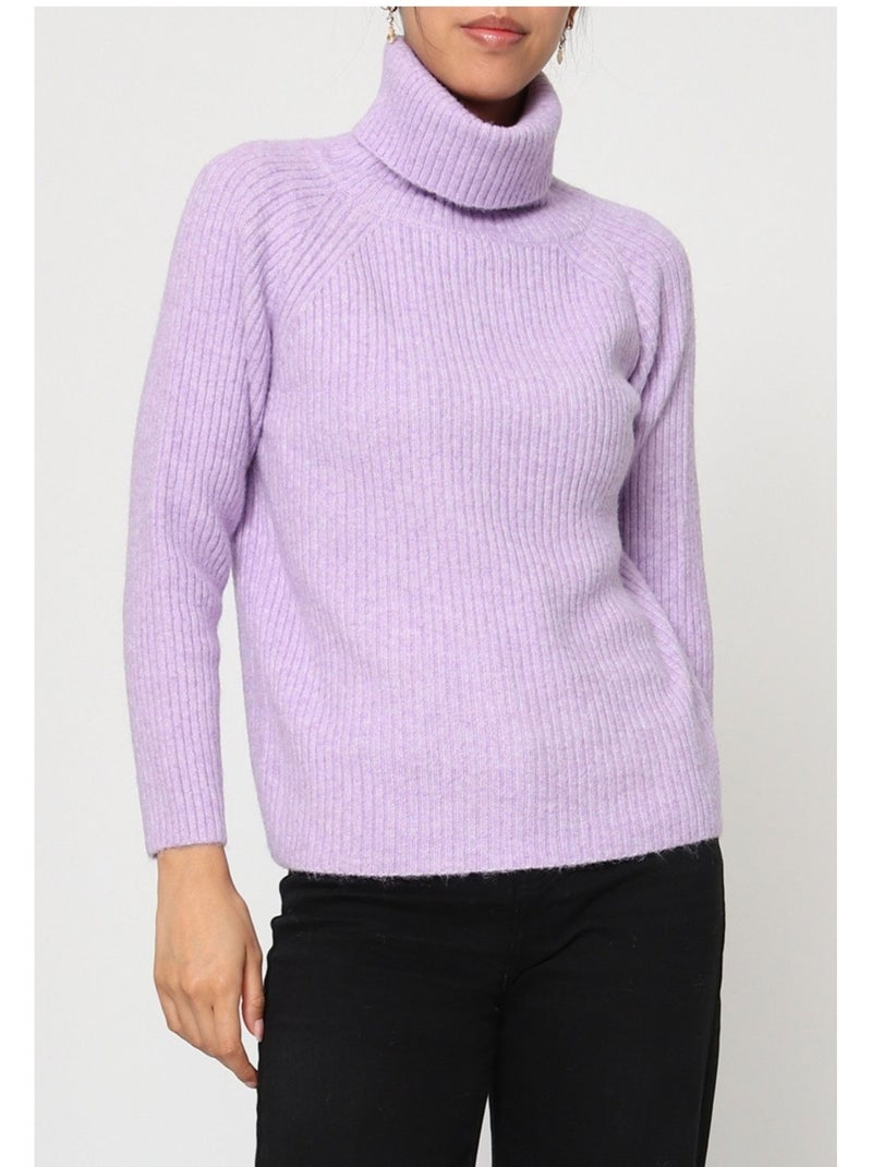 Pull col Roulé Kebello Violet - Kiabi