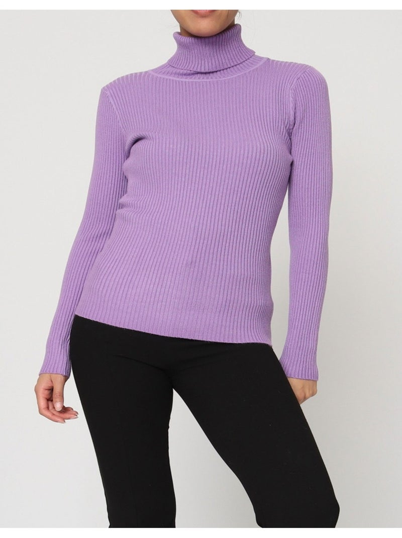 Pull col Roulé Kebello Violet - Kiabi