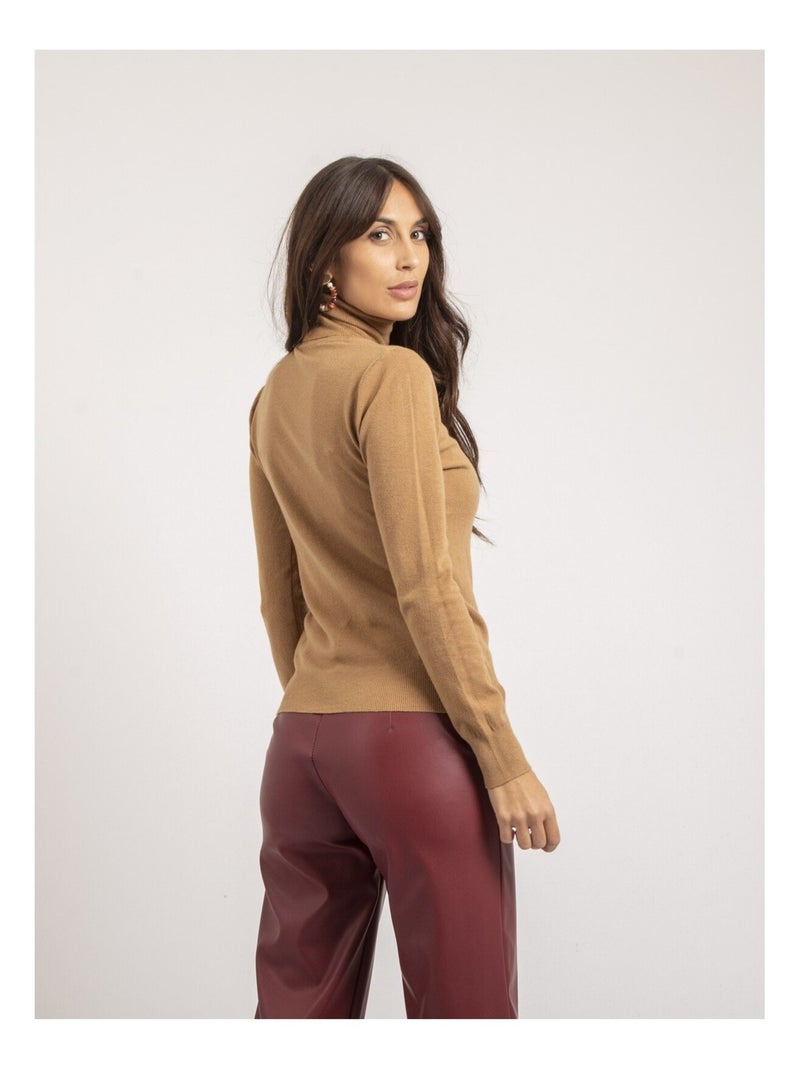 Pull col roulé KOBINA Beige - Kiabi