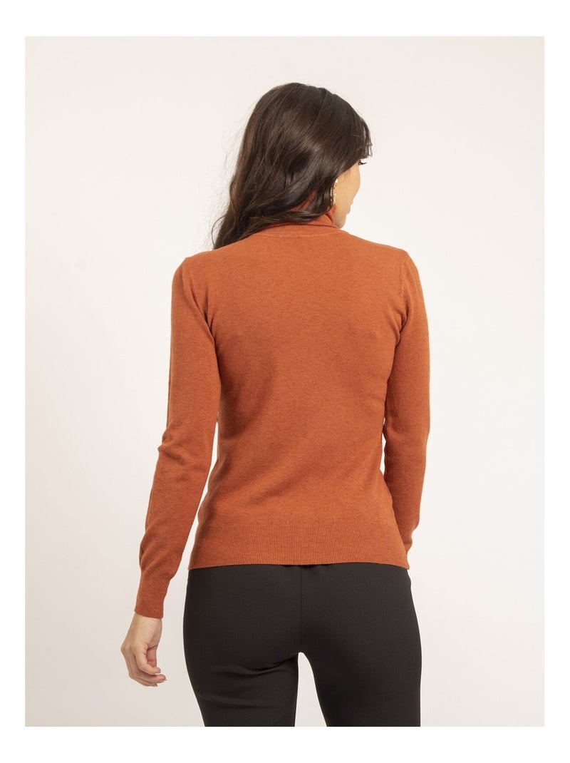 Pull col roulé KOBINA Rouge brique - Kiabi