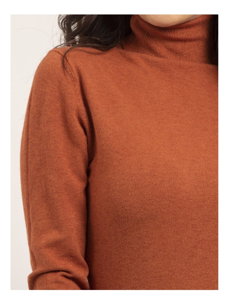Pull col roulé KOBINA Rouge brique - Kiabi