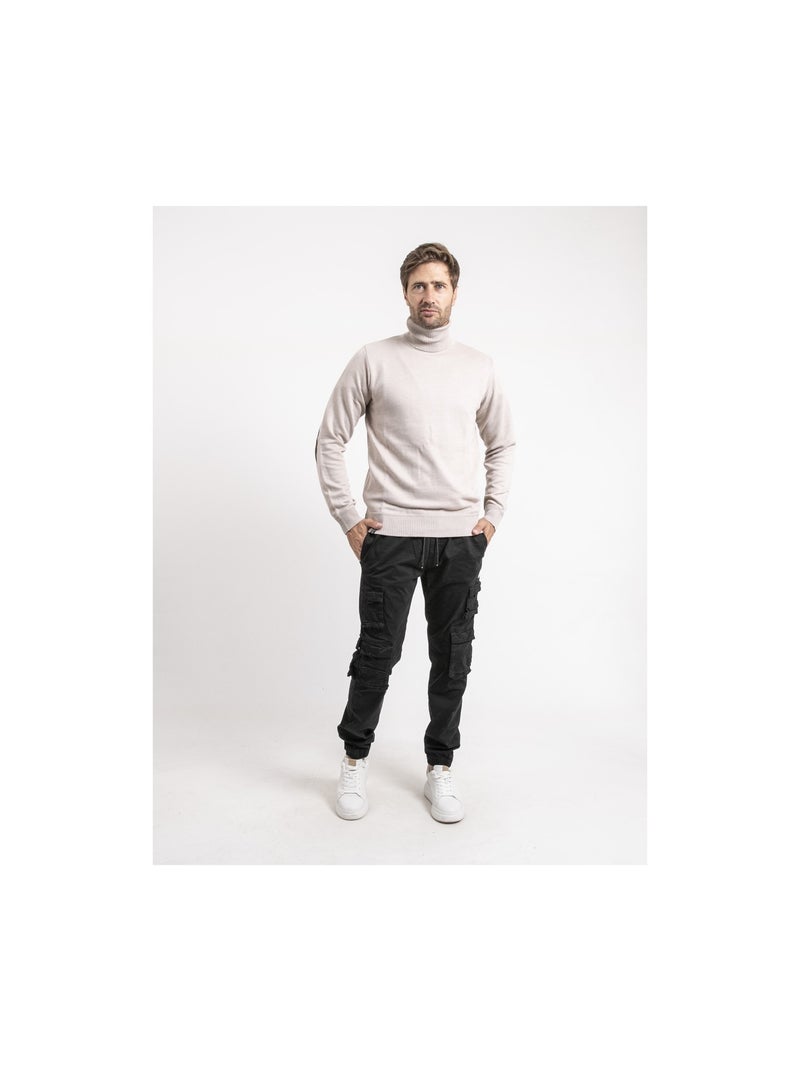 Pull col roulé LARLEQUIN Beige - Kiabi