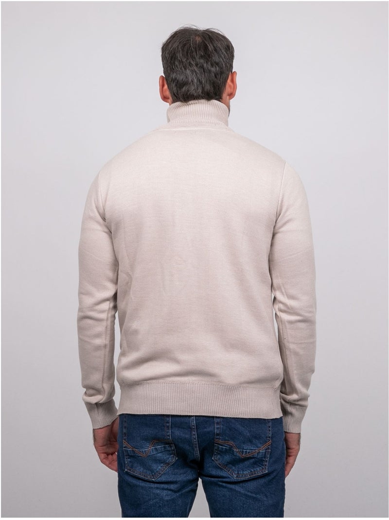 Pull col roulé larlequin Beige - Kiabi
