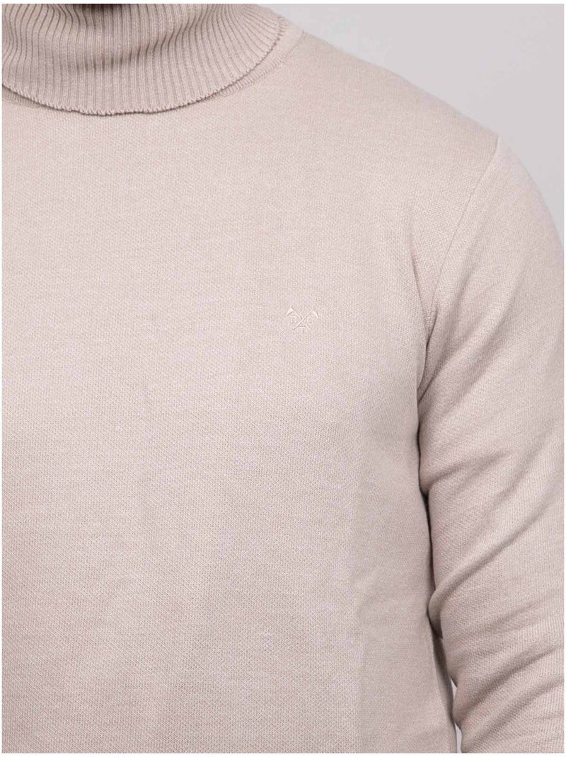 Pull col roulé larlequin Beige - Kiabi