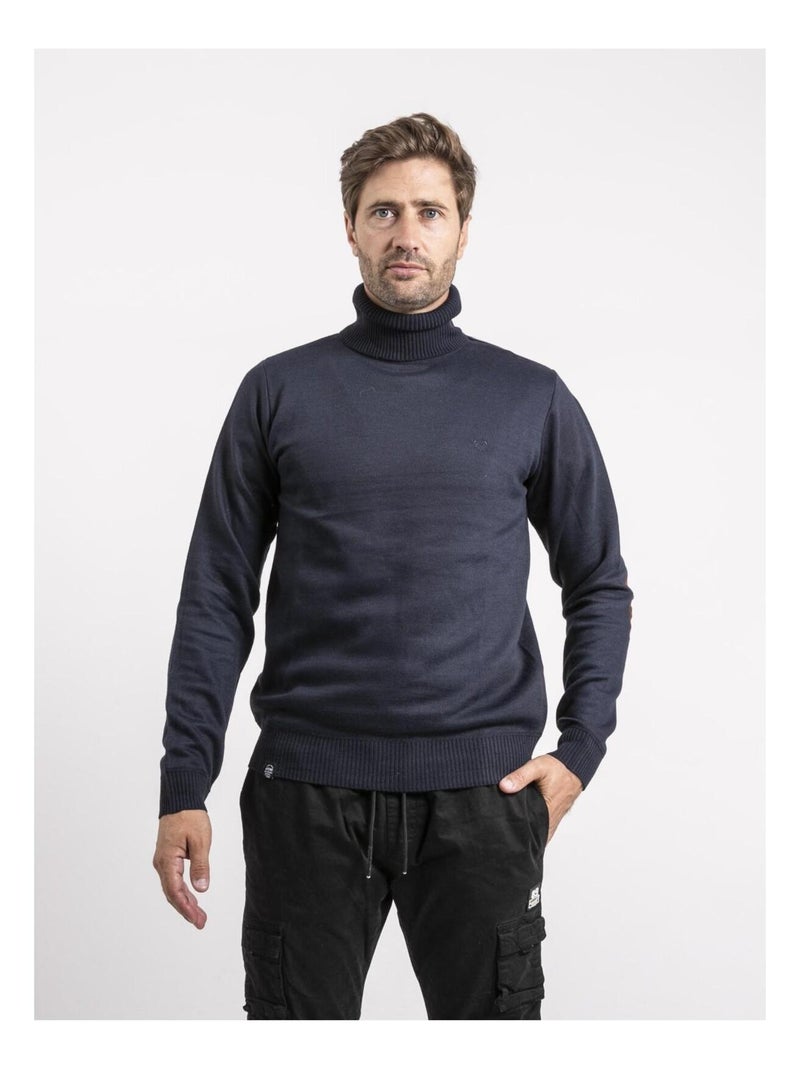 Pull col roulé LARLEQUIN Bleu marine - Kiabi