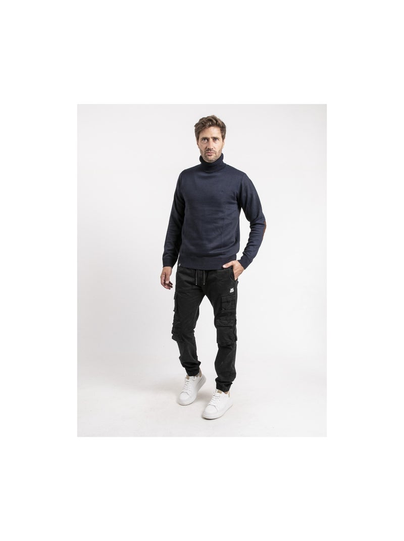 Pull col roulé LARLEQUIN Bleu marine - Kiabi