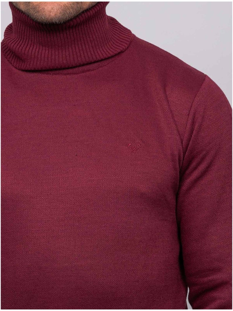 Pull col roulé larlequin Bordeaux - Kiabi
