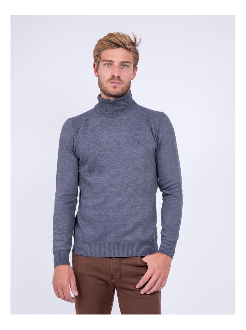 Pull col roulé LARLEQUIN Gris chiné - Kiabi