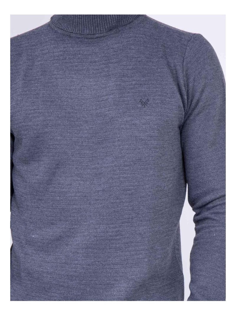 Pull col roulé LARLEQUIN Gris chiné - Kiabi