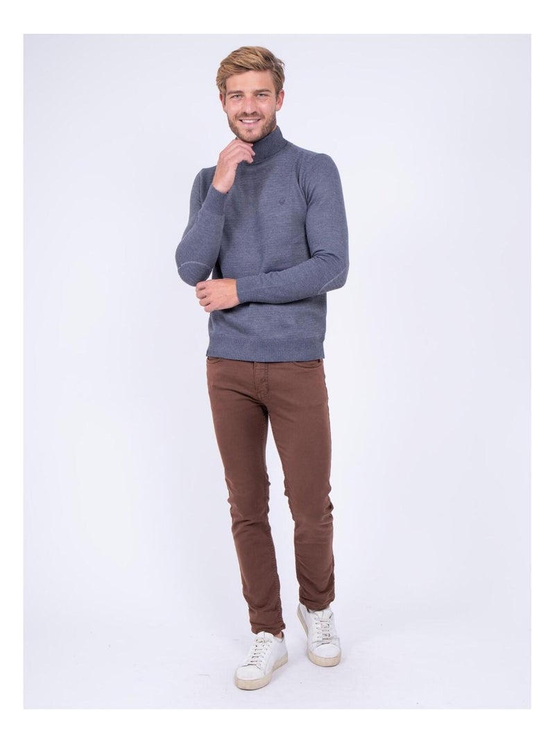 Pull col roulé LARLEQUIN Gris chiné - Kiabi