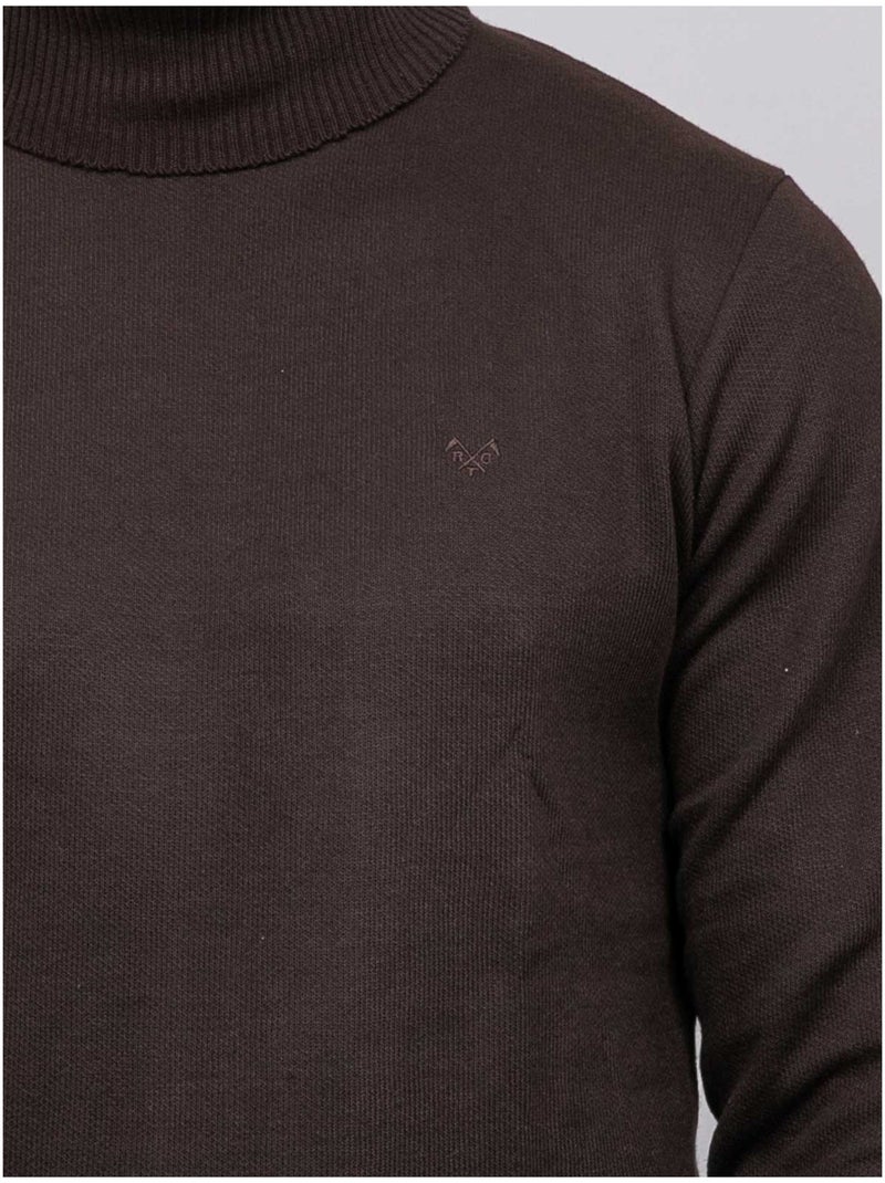 Pull col roulé larlequin Marron - Kiabi