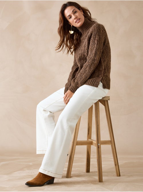 Pull col roulé maille fantaisie - DAXON - Kiabi