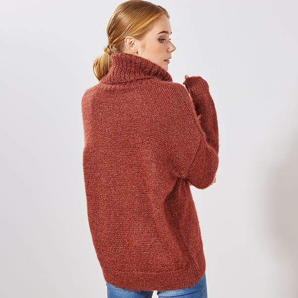 Pull Femme Cin-Cin Col Roulé Orange - Taille L En Acrylique - Occasion Très Bon état