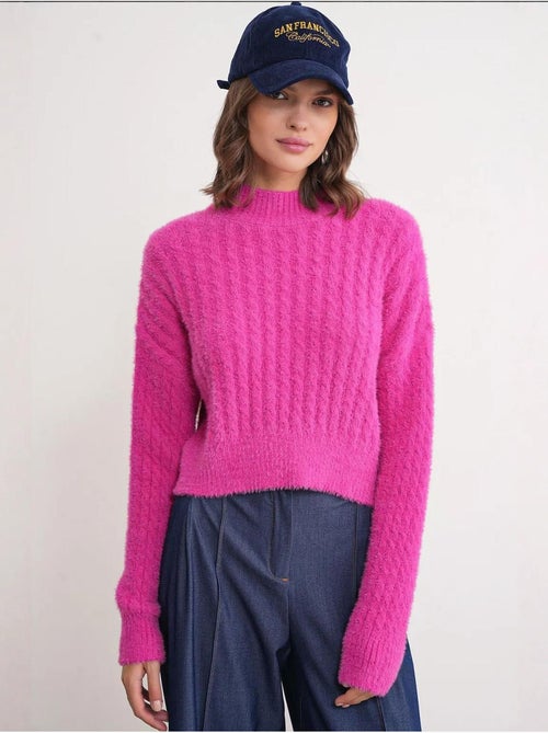 Pull col roulé mi-long en tricot épais avec motif tresse mixray - Kiabi Pull col roulé mi-long en tricot épais avec motif tresse mixray - Kiabi