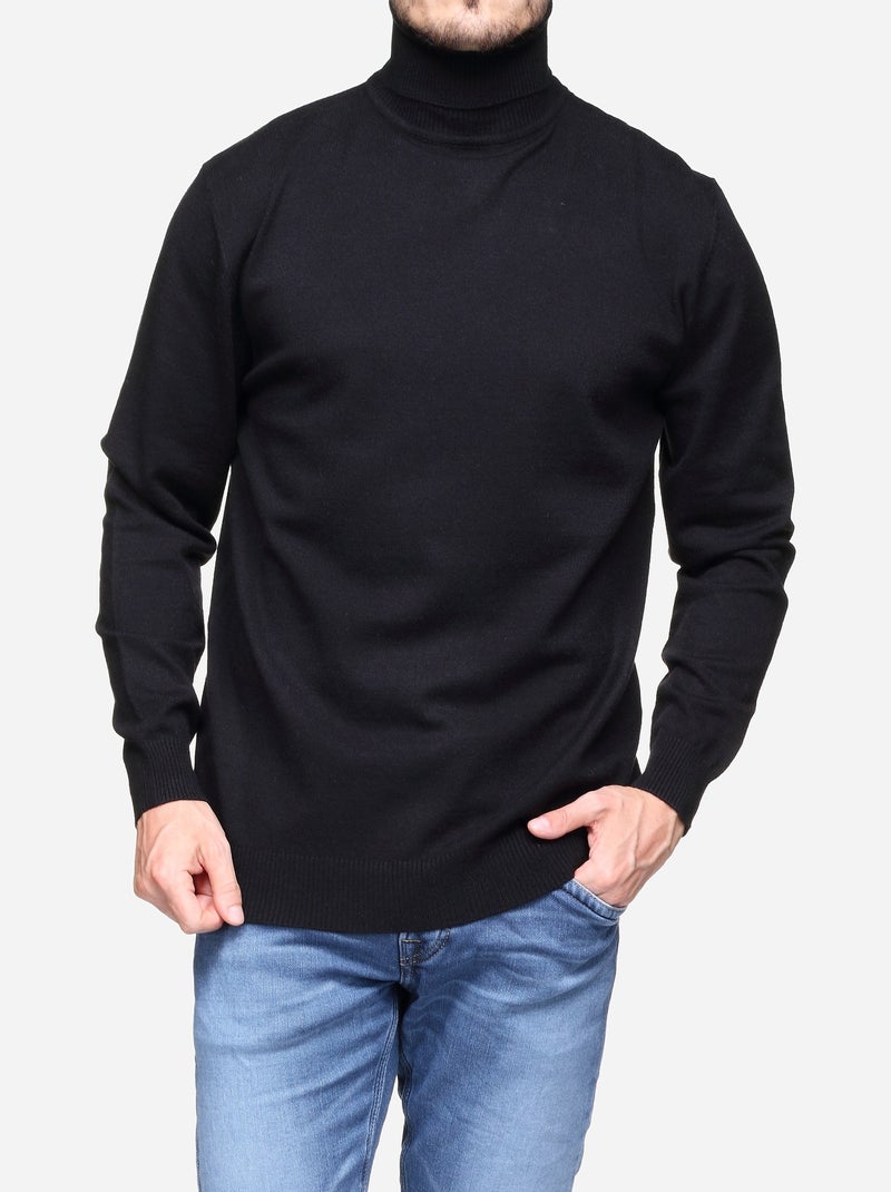 Pull col roulé - Noir - Homme - 29.99€ - Kiabi