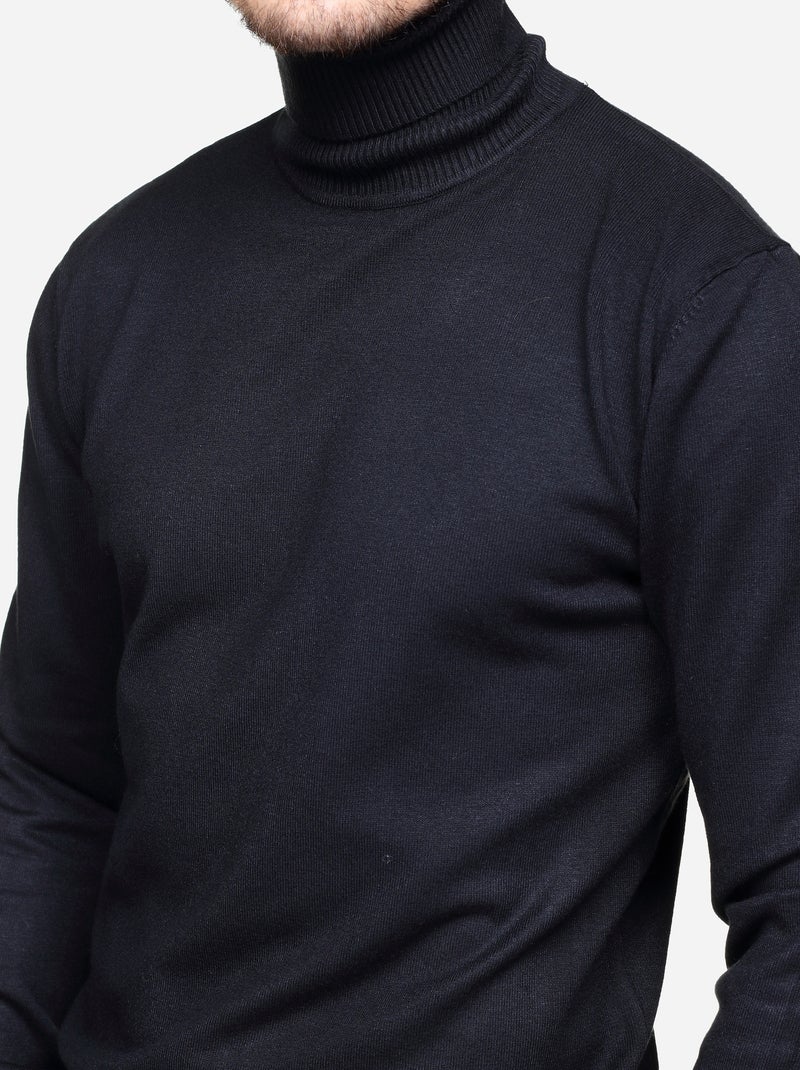 Pull col roulé - Noir - Homme - 19.90€ - Kiabi