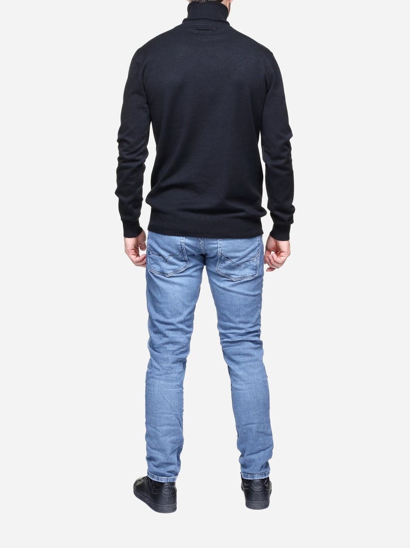 Pull col roulé - Noir - Homme - 19.90€ - Kiabi