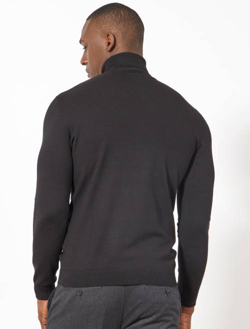 Pull col roulé Homme - noir - Kiabi - 12,00€