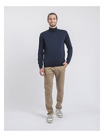 Pull col roulé pur coton LODIRK