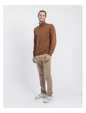 Pull col roulé pur coton LODIRK