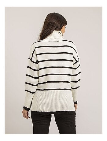Pull col roulé rayures KATLYN
