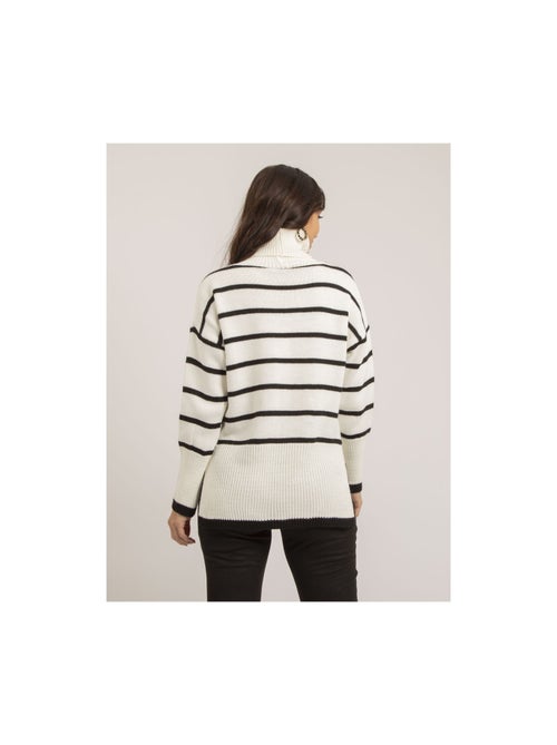 Pull col roulé rayures KATLYN - Kiabi