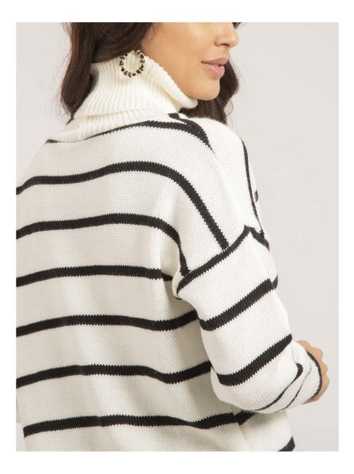 Pull col roulé rayures KATLYN - Kiabi