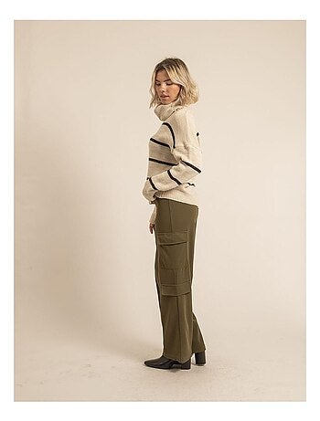 Pull col roulé rayures KAVALIE