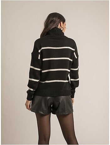 Pull col roulé rayures KAVALIE
