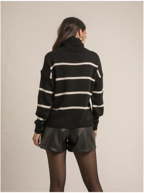 Pull col roulé rayures KAVALIE - Kiabi
